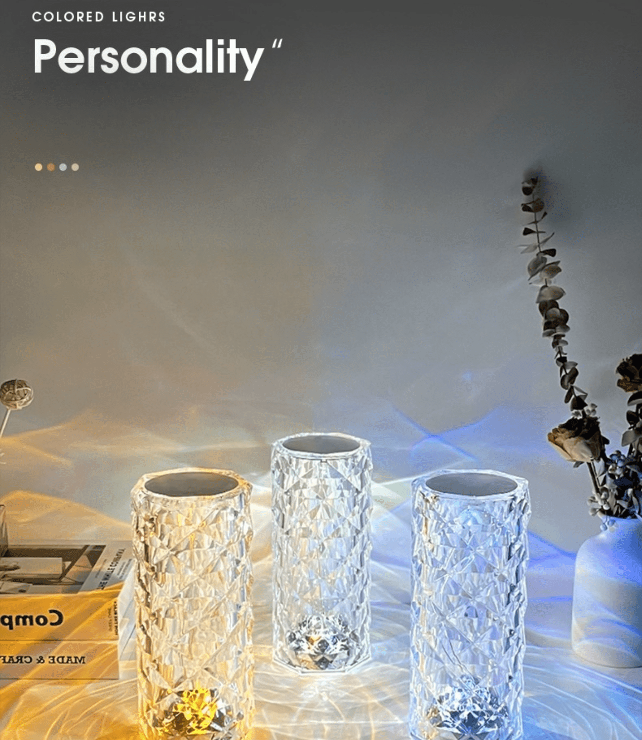 Discover 16 stunning lighting options with our Crystal Lamp!💡💎