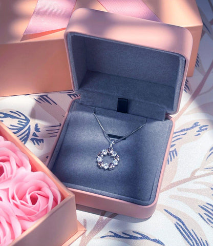 "Eternal Love Heart Pendant - Original Design" sparkles in the gift box from every angle.✨