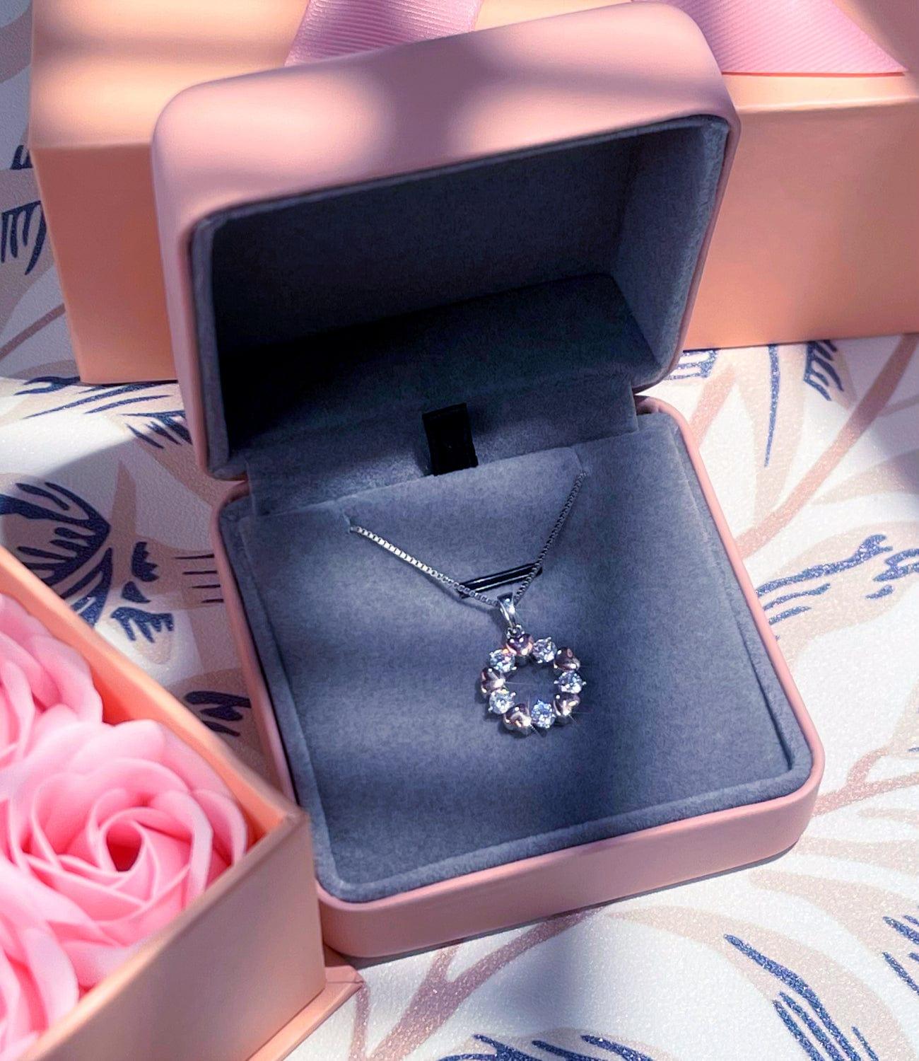 "Eternal Love Heart Pendant - Original Design" sparkles in the gift box from every angle.✨